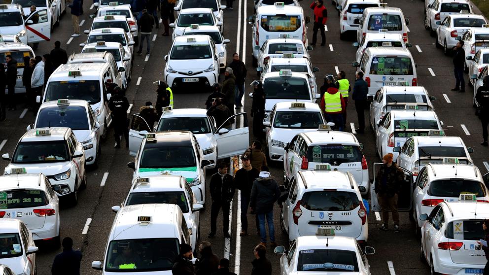 huelga de taxis en Madrid